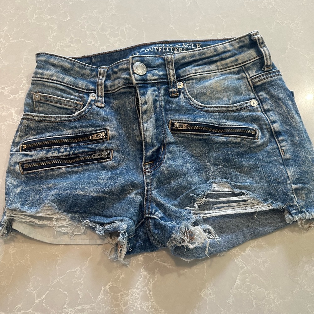 American eagle high rise jean shorts